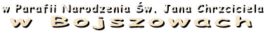 w Parafii Narodzenia Św. Jana Chrzciciela w Bojszowach